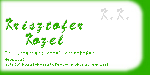 krisztofer kozel business card